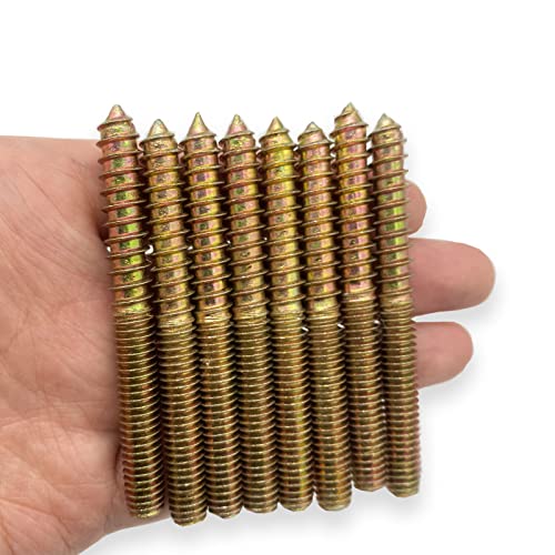 Image of 12 Pack 5 /16-18 x 3 Inch Hanger Bolts 5 /16-18 inch Double Headed Bolts 5 /16 Wood Dowel Screw Self-Tapping Screw Hanger Bolts for Furniture Double Head Threaded Rods Bolt 75mm Length