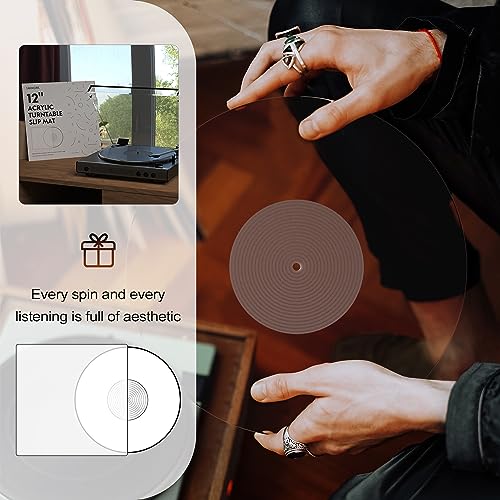 Plattenspieler-Matte, Schallplatten-Slipmat, Acryl-Plattenspieler-Platte, Vinyl-Rutschmatten (Klar)