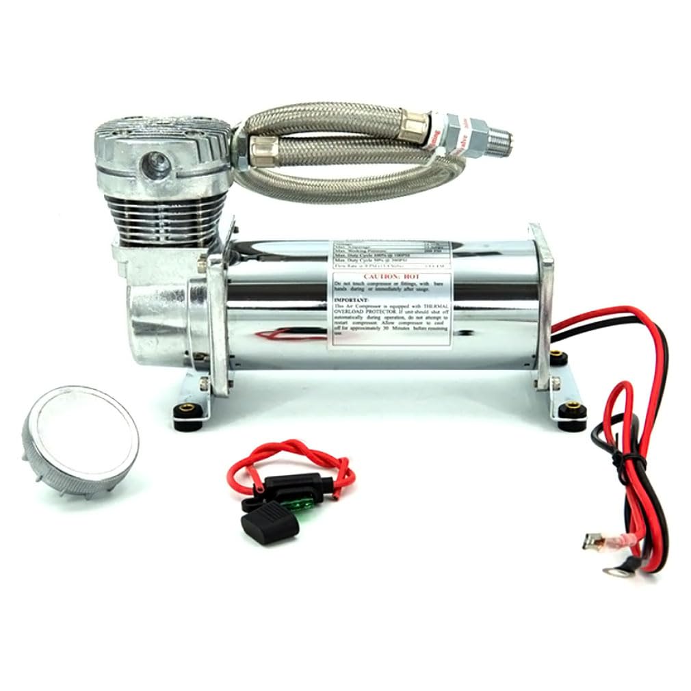 Amazon | エアサスコンプレッサー シルバー 200PSI 1/4NPT 汎用 AP 