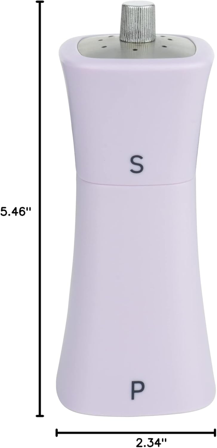 Grunwerg SP-9174PU 2-in-1 Salt Shaker and Pepper Mill, Plastic, Lavender