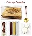 MNYR Vintage Wedding Custom Wax Seal Stamp Kit with 2 Letter Monogram Heart Wooden Gift Box Melting Spoon Stick Set Invitation Gift Wrap Custom Words Customize Personalized Sealing Wax Seal Stamp Set