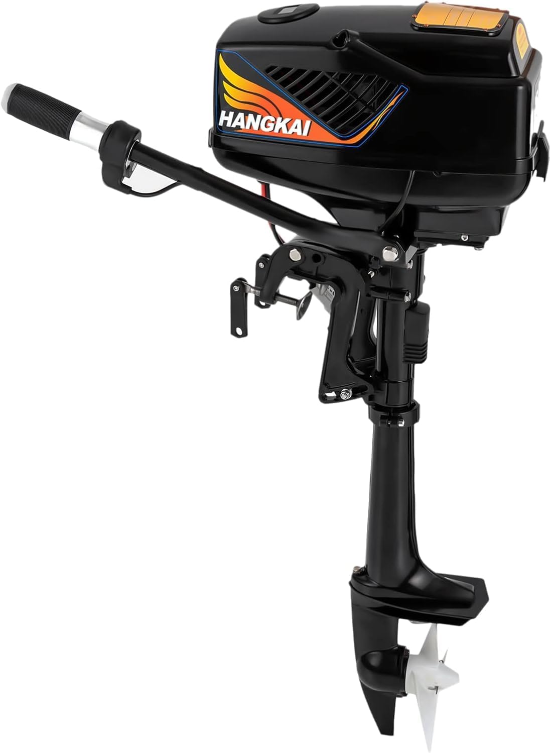 Hangkai Outboard Motor, 48V 1200W Electric Outboard Motor Short Shaft Boat Motor Heavy Duty Fishing Boat w/Brushless Motor Engine for Small Ship Inflatable Boat 3307LBS Thrust