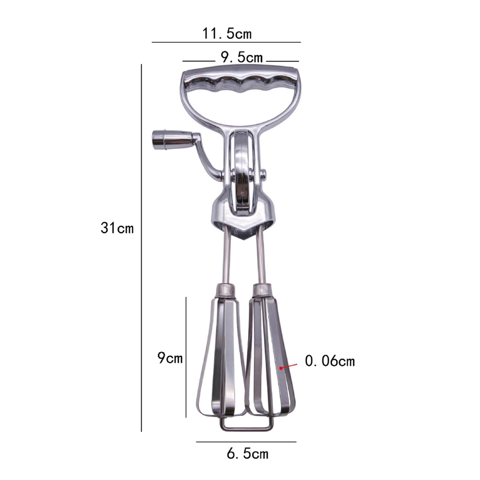 Batteur à Œufs Manuel, Batteur à Main Double Tête en INOX, avec Manche ABS, Ooutil de Cuisine Portable, Fouet Rotatif Manuel pour Crème Chantilly, Blancs d'Œufs, Léger et Facile à Nettoyer