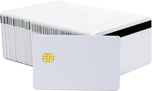 Miniatura 7 de Gialer 50 paquetes SLE4442 Chip Contact IC Card con 516 pulgadas 2 pistas Hico banda magnética 2 en 1 PVC en blanco IC tarjeta inteligente