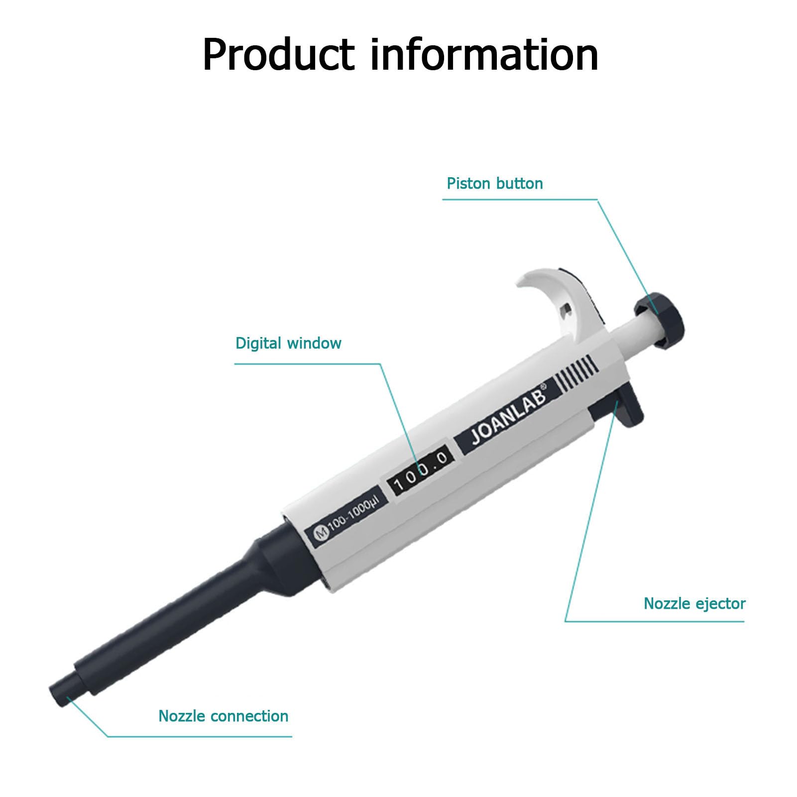 Einkanalige Manuell Einstellbare Pipetten, Laborgerät Mikropipette 100~1000ul für Medizin, Lehre, Chemische Industrie, Wissenschaftliche Forschung