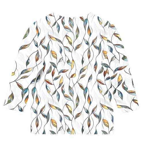 Girls Spring Casual 3/4 Length Sleeve Tops Trendy Crewneck T-Shirts Loose Fit Comfy Shirt Holiday Blouse Basic Tee3