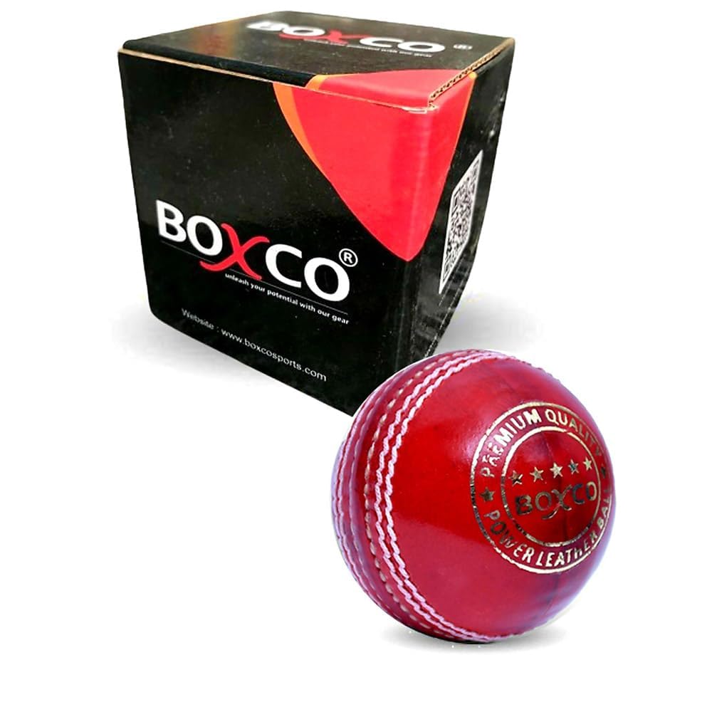 BOXCO Power Hand Stiched Four Piece Cricket Leather Ball for T20, One Day and Test Matches (Red) (Pack of 4) (B0C66G6R74) Amazon Price History, Amazon Price Tracker