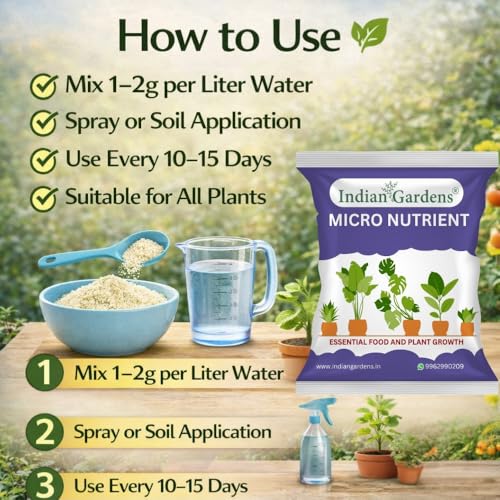 Image of Indian Gardens - Micro Nutrient Fertilizer | Soil Applicant | Premium Essential Plant Food | Home Gardens for All Plants - 200 Grams