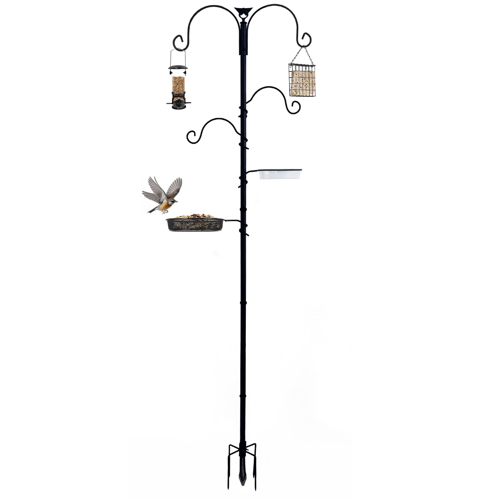per uccelli, stazione di cibo per uccelli da giardino | metallo ferro | artistico, impermeabile, anti-perdite per giardino, terrazza balcone patio esterno