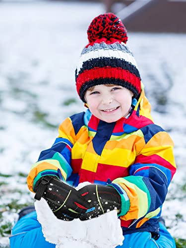 Image of Geyoga 4 Pairs Winter Kids Ski Gloves Boys Girls Windproof Waterproof Warm Snow Gloves for Children Toddler Snowboard