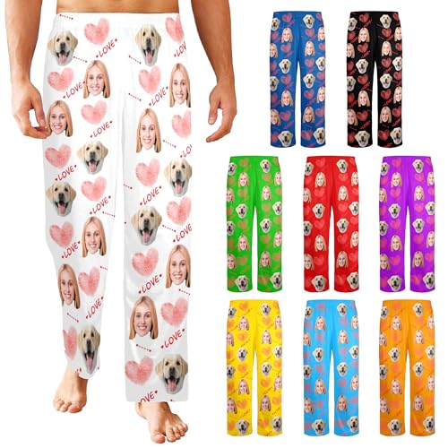 Custom Face Pajamas Pant With Photos Personalized Funny Pajamas Pants For Men Women Couples Christmas Valentines