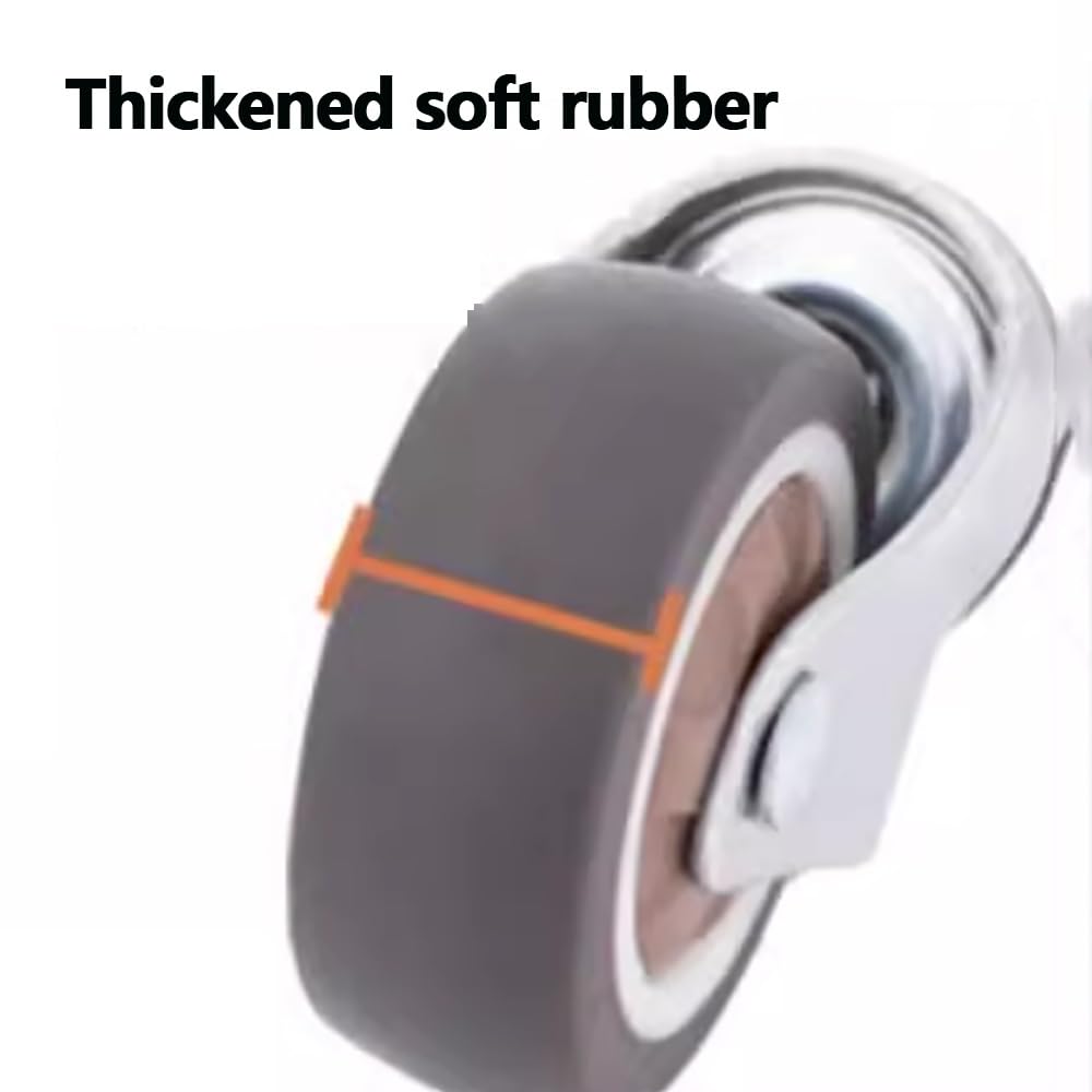 4 roulettes pour Meubles 50 mm avec Freins, Tige filetée M8/10 * 15mm, roulettes Charge Lourde verrouillables TPR Silencieux pour Chaise Meubles(Brake,M8*15)