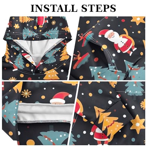 Kids Hoodies Sweaters Christmas Xmas Santa Claus Hooded Sweatshirts with Big Pockets for Boys Girls B04003583