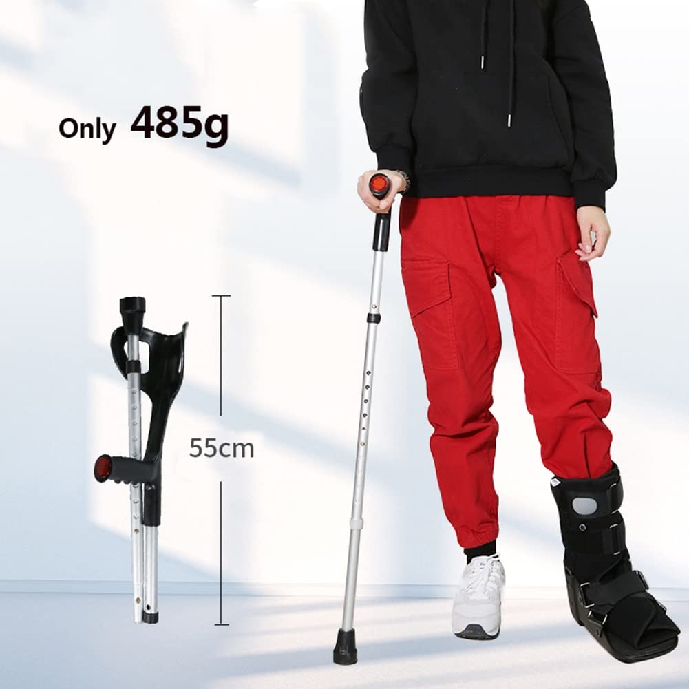 Muletas De Antebrazo Ligeras para Caminar, Muletas De Aluminio Plegables para Adultos, Bastón De Viaje Portátil (Plateado) (Color : 1 Unit)