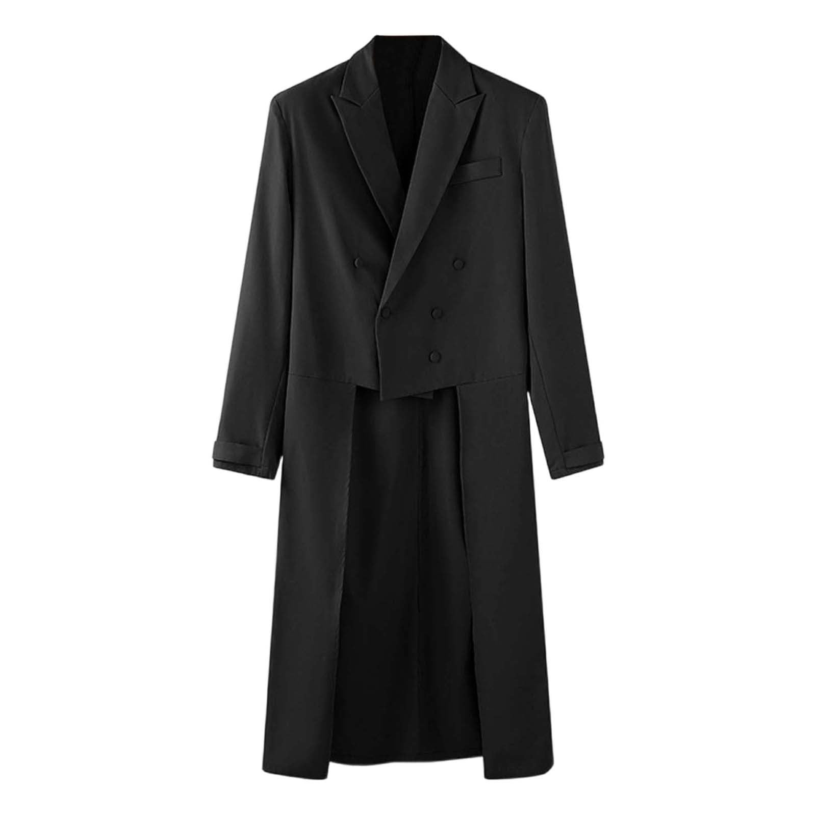 Generisch Veste de smoking slim fit pour homme - Manteau queue d'aronde - Pour bal de fin d'année - Smokings - Musicien - Cosplay - Costume de magicien - Queue d'aronde - Manteaux formels