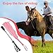 Solaradgy 2Pcs Riding Crop Perfect for Equestrian Training, Outdoor Sports, and Recreational Use, Includes Versatile Pink Tassel Whip and Black Long-Handle Crop