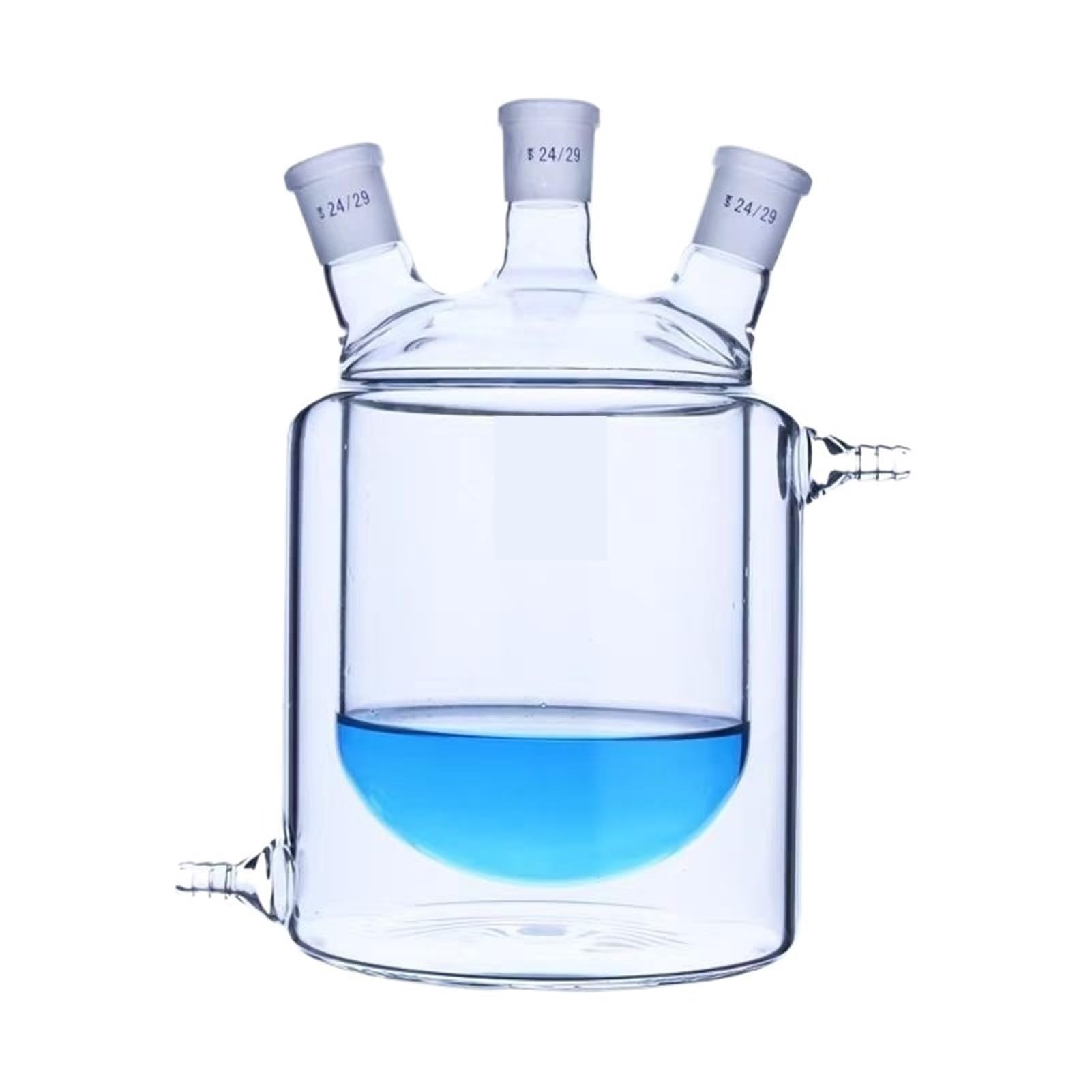 Wissenschaftlicher Kolben im Set, 1pc Flachen Boden Vier Mund Glas Ummantelten Reaktion Flasche Labor Doppel-Schicht Labor Reaktor Glaskolben(500mL 24x24x24x24)