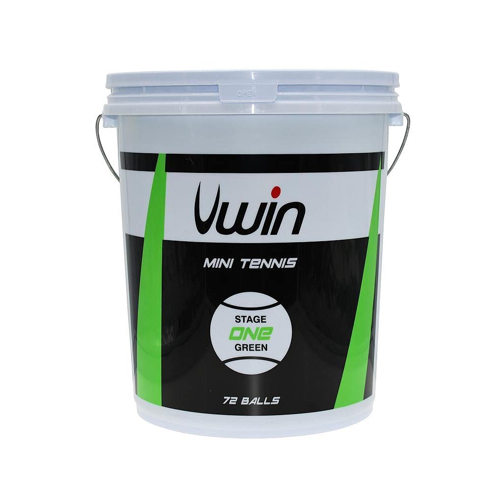 Uwin Tennis Balls Level 1 Youth Rubber Felt Green Pack of 72