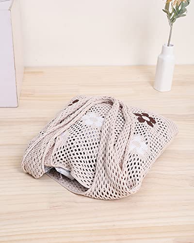 Image of ENBEI Beach Bag Crochet Tote bag for Women,Aesthetic Boho Large Bag,Foldable&Lightweight,Shopping,Beach,Travel,Daily Use