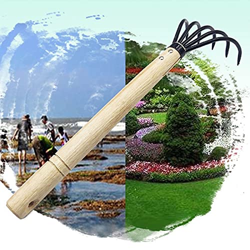 Rastra de mano para jardín con 5 púas miniatura 2
