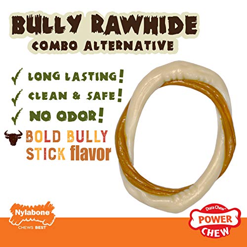 Nylabonepowerchewalternativebullyrawhidecomboringbullybullystickmediumwolf1count Urban Country Home Decor Nylabone power chew alternative bully rawhide combo ring bully bully stick mediumwolf 1 count urban country home decor