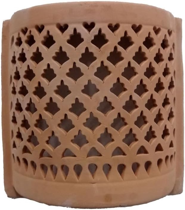 Generico Handmade Tunisian Terracotta Outdoor Wall Light with Perforated Decoration Outdoor Lighting