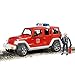 BRUDER - 02528 - Jeep WRANGLER Unlimited Rubicon Pompier avec Pompier - Rouge