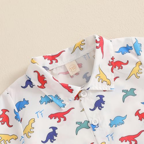 Image of Owl's-Yard Baby Boy Easter Outfits Rabbit Carrot Short Sleeve Button Down Shirts and Solid Color Shorts 2 Pcs Summer Set