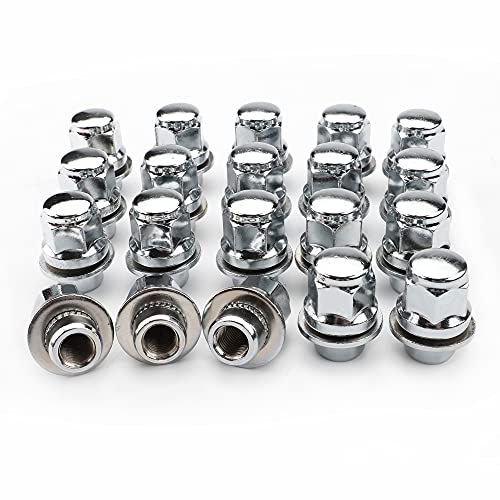 Rying 20PCS 12x1.25 Chrome Lug Nuts, M12x1.25 OEM Mag Washer Style Factory Wheel Lug Nuts 1.46  Tall 13 16   (21mm) Hex, for I-nfiniti EX35 EX37 FX35 FX37 N-issan 370Z Maxima Pathfinder