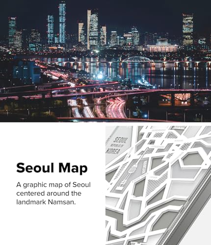 Image of Ringke Fusion Design Compatible with Samsung Galaxy S25 Plus Case Cover Hard Graphic Designed Back Soft Flexible TPU Bumper Scratch Resistant Natural Form Galaxy S25 Plus Back Cover - Seoul Map White