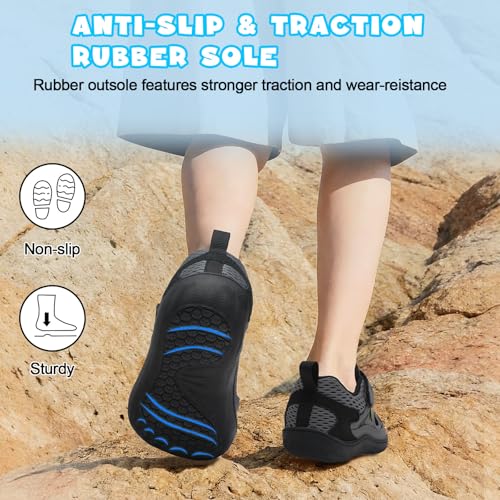 Image of JOINFREE Toddler Sandals Kids Wide Girls Boys Aqua Athletic Sneakers Barefoot Beach Sandals Quicky-Dry Non-slip Outdoor Water Sports Hiking Sandals Summer Water Shoes for Pool River Swim