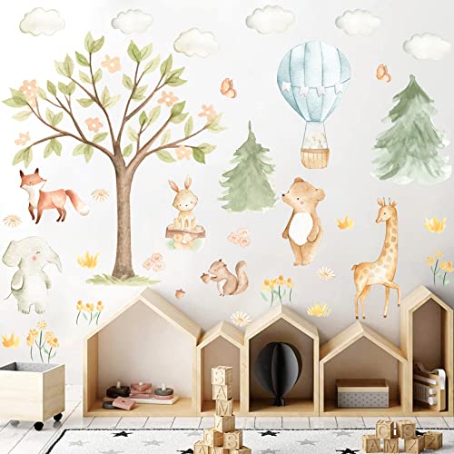 Vinilo Decorativo Infantil Animales Bosque Acuarela miniatura 1