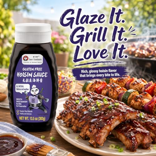 Image of Sauce Grandmaster Gluten Free Hoisin Sauce for Stir Fry, 25% Less Soidium | Sweet & Savory Chinese BBQ Sauce, Low-Cal, No Preservatives, All-Natural Handmade, Authentic Asian, from BBQ to Dipping
