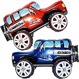 2 Vehicles Off-Road Car Foil Mylar Balloons, 25.5'' Double-Sided Off-Road Car Theme Balloons Party F