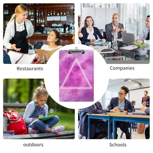 Porte bloc A4 rigide résistant triangle rose pour stabiliser vos notes