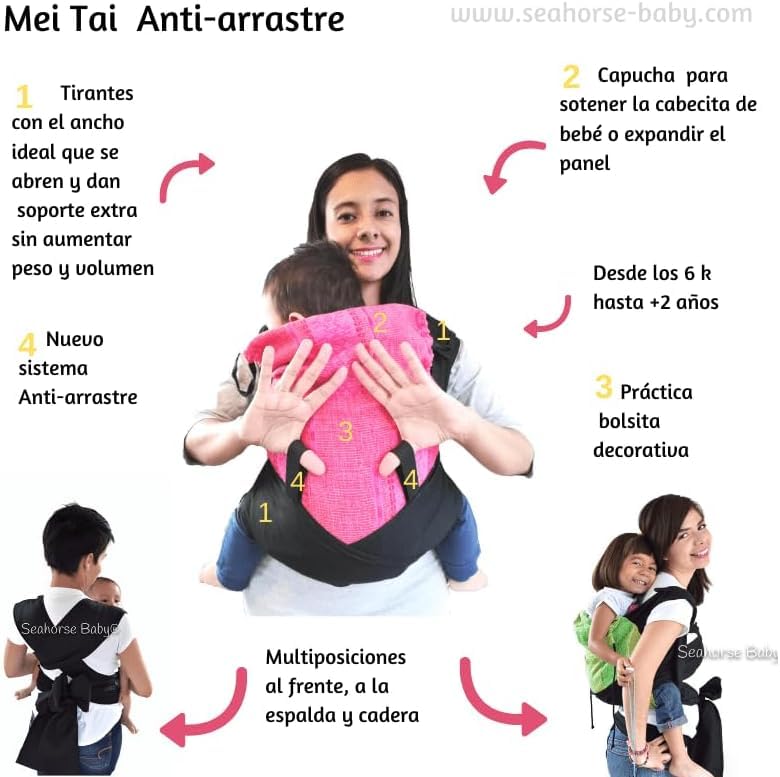 Canguro Ergonomico Bebe Mei Tai Arcoiris Portabebé Mochila - Main Image