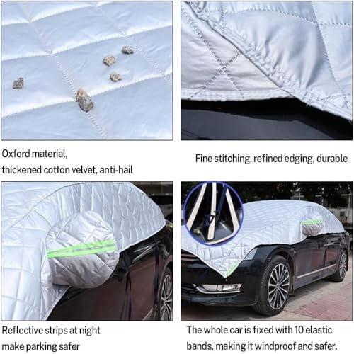 5-Layer Hail Protector Car Cover, Heavy Duty SUV/Sedan Shield (Black)