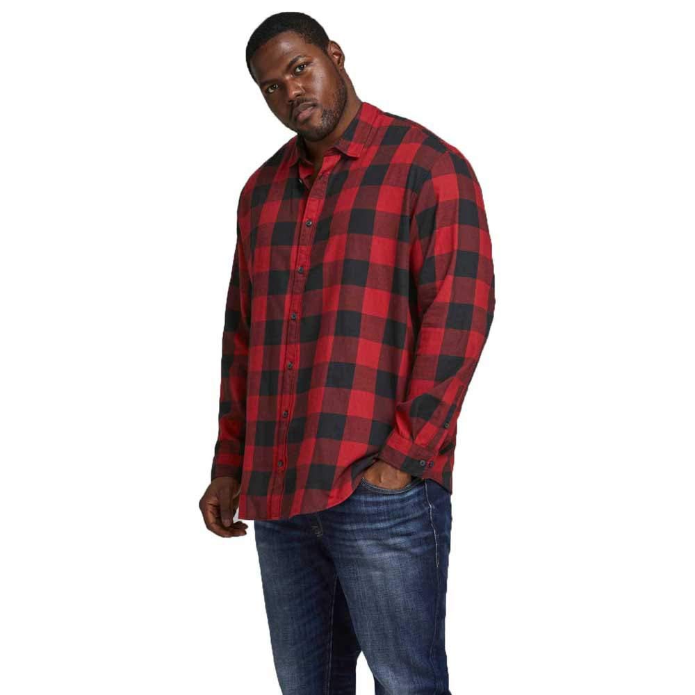 Jack & Jones Men's Jjegingham Twill L/S Ps Noos Shirt, Ziegelrot, 6XL Plus UK