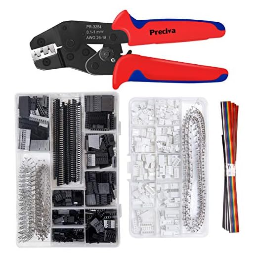 Crimpzange Dupont Stecker Set - Preciva 1550 pcs 2,54 mm Steckverbinder und Crimp Pins, 460 pcs 2,54 mm JST-XH JST Crimpkontakten und Buchsengehäuse, für 0,1-1 mm² (0,1-1 mm² Set)