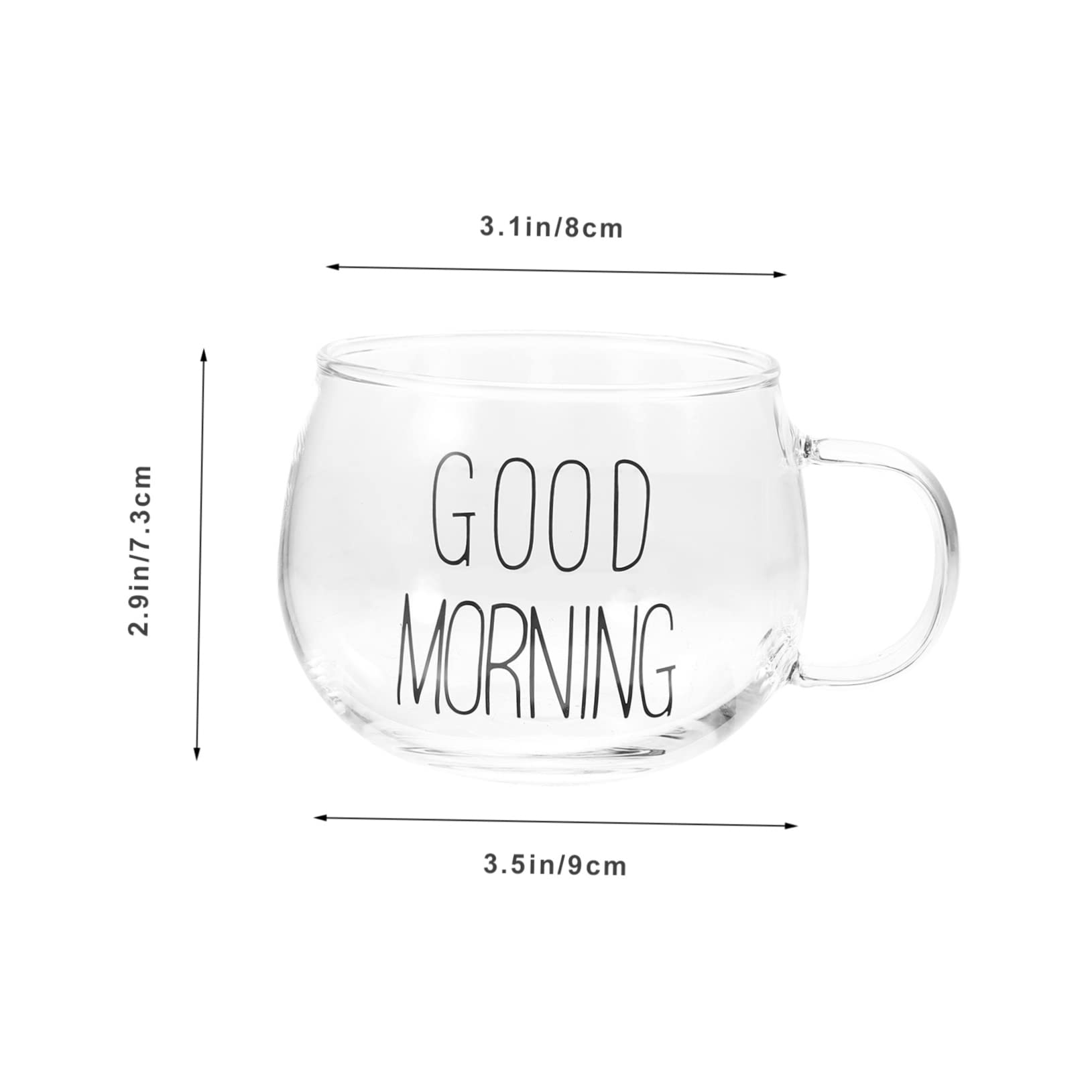 MUCKLILY Clear Glass Milk Cup with Handle Breakfast Bowl for Cereal Juice and Versatile Clear Drinking Mug for Daily Use Entertain Guests Effortlessly