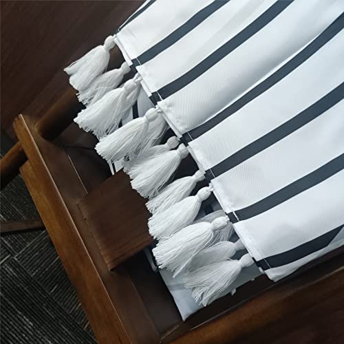 Toengs Boho Shower Curtains For Bathroom Black And White Shower Curtain With Tassel Pendants Boho Decor - 72" X 72" Bohemian Mid Century Western Abstract Waterproof Bath Curtain #TOP3