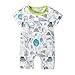 Nwada Pelele Bebe Niño Verano Body Halloween Niña Mono Corto Mameluco con Botones Pijama 12-18 Meses Estampado Animal Verde