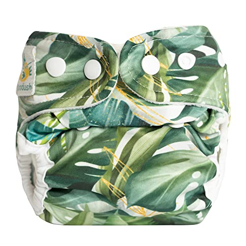 Doodush - V2.0 Überhose (Prefolds) - Green Leaves (Blätter) Größe Newborn (2-7 kg) Cover