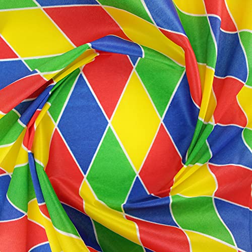 TEJIDO DE RASETE ESTAMPADO DE ROMBOS CON ANCHO 150cm POR METRO (MULTICOLOT, 5 METROS)