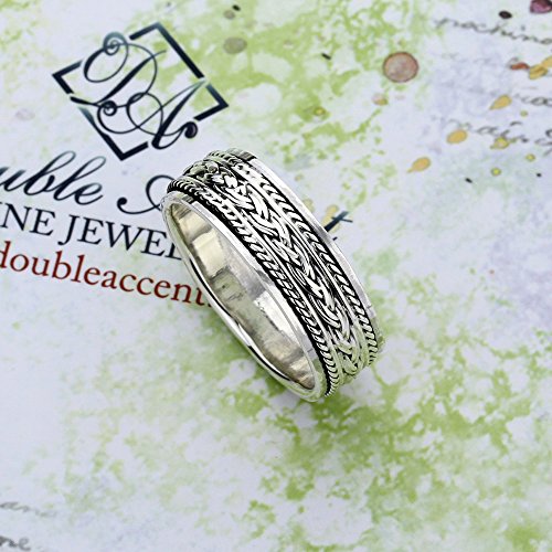 Sterling Silver Braided Spinner Ring 8Mm (Size 7 To 13) Size 13 #TOP1