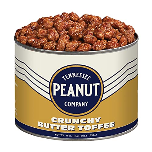 Crunchy Butter Toffee Peanuts - Tennessee Peanut Company - 18oz Can of Gourmet Extra Large Butter Toffee Peanuts