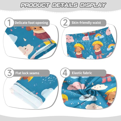 Puppy Umbrella Rainbow Girls Leggings Soft Stretch Workout Yoga Dance Pants for Kids Casual Tights3