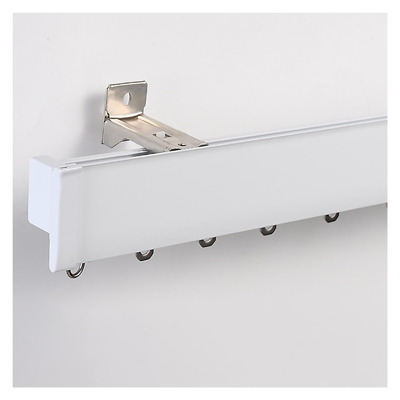 Curtain Pelmet Box with Track, Heavy Duty Window Cornice Valance Box, Aluminum Alloy Ceiling/Wall Track Blackout Board for Bedroom Living Room(Single-Wall Mount,106.3in/270cm)