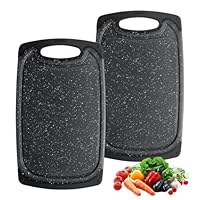 Romon Tagliere da Cucina, 2 Pezzi Imita l'aspetto del Granito, Tagliere da Cucina Plastica Taglieri Plastica 25 x 15CM, Cutting Board Facile da Pulire, Taglieri Sono Duri per Frutta, Verdure, Carne