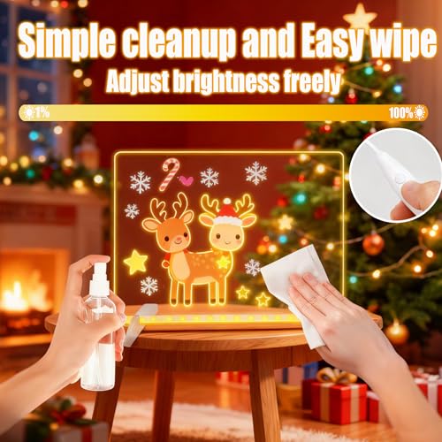 image for Rugwun 2025 Upgrade-Led Note Board with Colors,Led Light Up Acrylic Me